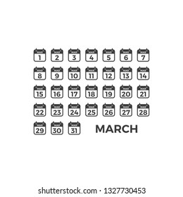 Modern Icon Calendar Template Set