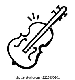 Modern icon of cello in sketchy style 