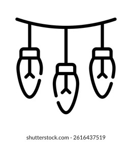 Modern icon of christmas candle crafted lin line style