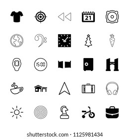 Modern icon. collection of 25 modern filled and outline icons such as bridge, t-shirt, case, calendar, gate, clock, safe. editable modern icons for web and mobile.