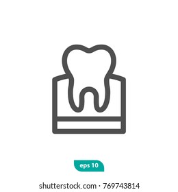 Modern icon of dental care and dentist service. Flat vector sign isolated on white background. Premium quality symbol for web and graphic design, mobile app etc