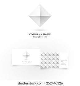 Modern icon design diamond shape element with business card template. Best for identity and logotypes.