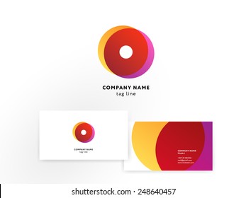 Modern icon design element with business card template.