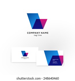 Modern icon design element with business card template.