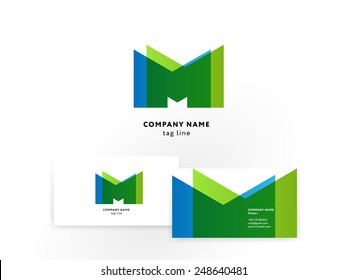 Modern icon design element with business card template.