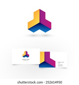 Modern icon design element with business card template. Best for identity and logotypes.