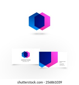 Modern icon design element with business card template. Best for identity and logotypes.