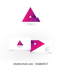 Modern icon design A letter shape element with business card template. Best for identity and logotypes.