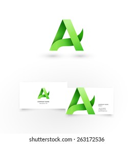 Modern icon design A letter shape element with business card template. Best for identity and logotypes.