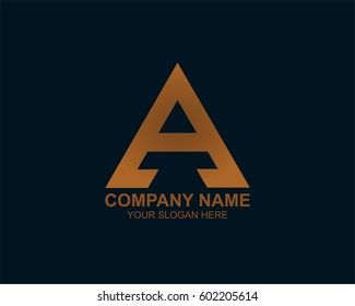 Modern icon design A letter shape element with business card template