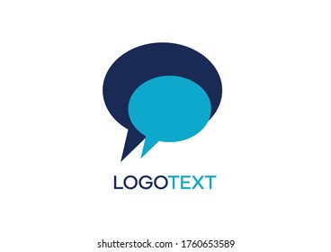 Modern icon design logo element with business card template. Best for identity and logotypes. .The free blue logo chat design is good for companies or businesses in the field of communication.