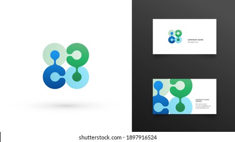 Modern icon design logo element with business card template. Best for identity and logotypes.