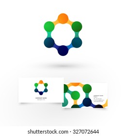 Modern icon design logo element with business card template. Best for identity and logotypes.