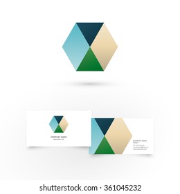 Modern icon design logo element with business card template. Best for identity and logotypes.
