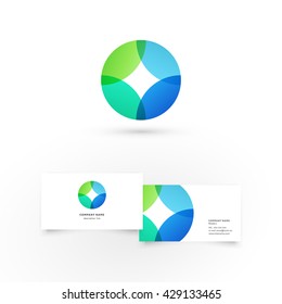 Modern icon design logo element with business card template. Best for identity and logotypes.