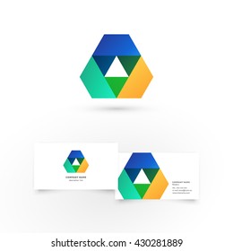 Modern icon design logo element with business card template. Best for identity and logotypes.
