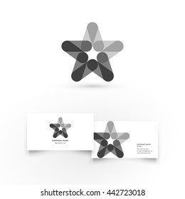 Modern icon design logo element with business card template. Best for identity and logotypes. Star.