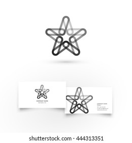 Modern icon design logo element with business card template. Best for identity and logotypes. Star.