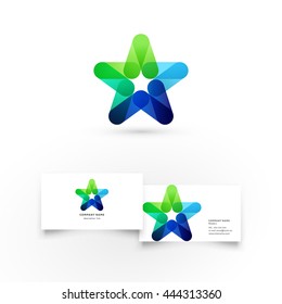 Modern icon design logo element with business card template. Best for identity and logotypes. Star.