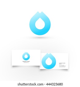Modern icon design logo element with business card template. Best for identity and logotypes. Water drop.