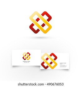 Modern icon design logo element with business card template. Best for identity and logotypes.