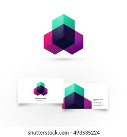 Modern icon design logo element with business card template. Best for identity and logotypes.