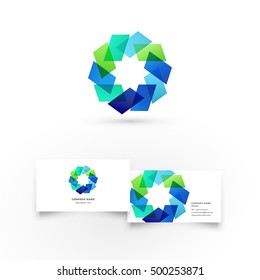 Modern icon design logo element with business card template. Best for identity and logotypes.