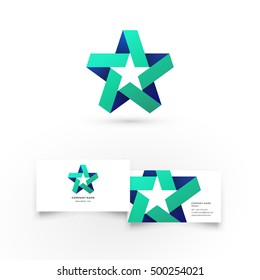 Modern icon design logo element with business card template. Best for identity and logotypes. Star.