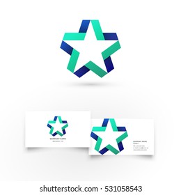 Modern icon design logo element with business card template. Best for identity and logotypes. Star.