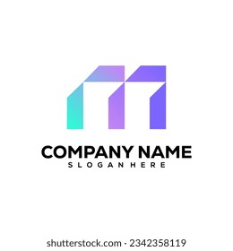 Diseño de iconos modernos elemento de forma M con plantilla de tarjeta de visita. Lo mejor para la identidad y los estereotipos.
