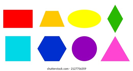 Modern icon with different colored figures. Geometric graphic elements. Vector illustration. stock image. 