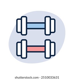 Ícone moderno de halteres, ferramenta de levantamento de peso vetor