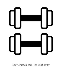 Ícone moderno de halteres, ferramenta de levantamento de peso vetor