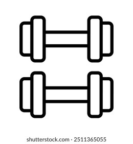 Ícone moderno de halteres, ferramenta de levantamento de peso vetor