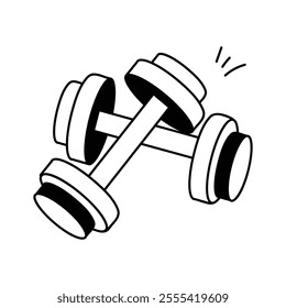 Modern icon of dumbbells, weightlifting tool vector