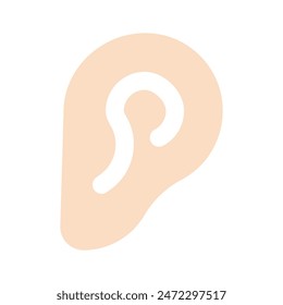 Modern icon of ear organ in editable flat style