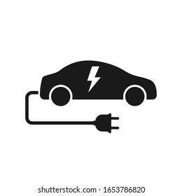 Modern icon with electro car. Isolated vector illustration flat icon.