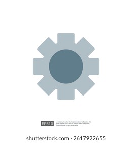 Modern Icon of a Gear Mechanism Representing Home Renovation and Design Adjustment Process in Graphic Style