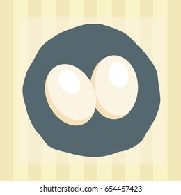 Modern icon is image ready for your needs. You can use it or decoration of your dinning room, kitchen etc. Eggs on a plate. Abstract image