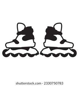 Modern icon of Inline skate, rollerskates icon isolated sign symbol vector illustration, roller skates of high quality black and white style vector icons.