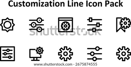 Modern icon pack of 10 icons themed around Customization, created in Bold Outline format. Designed for interfaces and digital products. Stock photo © 