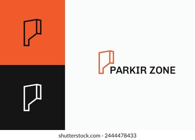 modern icon parking zone logo design vector illustration for company, business, and garage. luxury parking space, spot, park location iconic logo vector design background