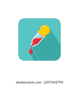 Modern icon with a Pipette theme and with a long shadow