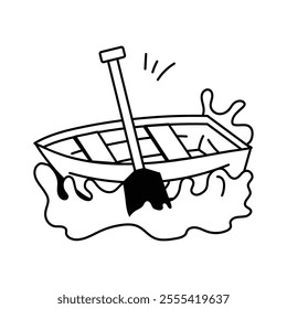 Modern icon of rafting boat, customizable vector of canoe