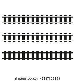 Modern icon with railway elements. Travel background. Transport icon set. Metal background. Vector illustration.