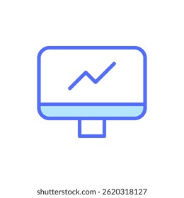 Ícone moderno que representa o crescimento e a análise de dados para marketing na Internet e estratégias de SEO no cenário de negócios digitais