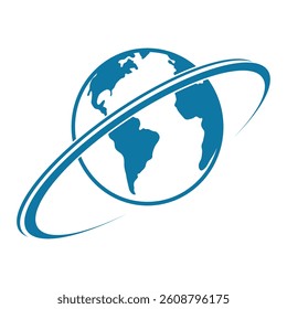 Modern icon representing global connection and reach, ICON Design