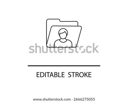 Modern icon representing user profile within a digital folder, perfect for business and data organization themes.
