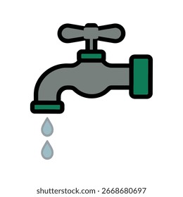 A modern icon representing a water tab, presented in full color and isolated on white background.