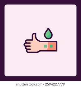 Modern Icon Representing Wellness Thumbs-Up, Hydration, and Positive Health Concepts